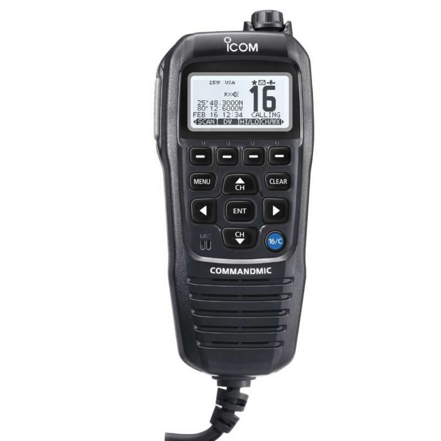 Electronics & Navigation * | Icom External Vhf Microphones Commandmic Iv Microphone, Black