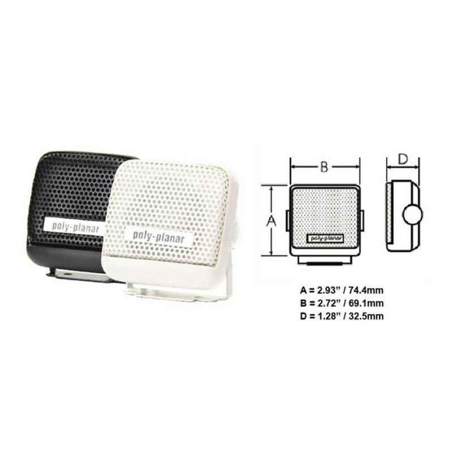 Electronics & Navigation * | Poly-Planar External Vhf Speakers Compact Vhf Speaker, White