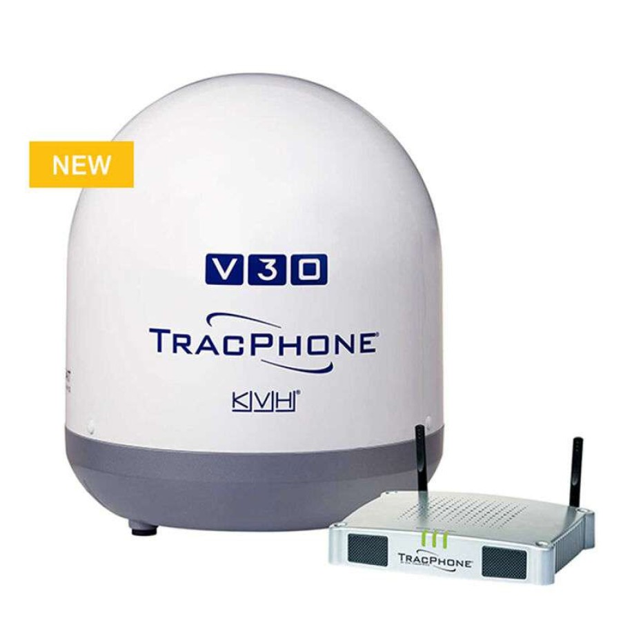 Electronics & Navigation * | Kvh Industries Marine Satellite & Tv Antennas Tracphone V30 Satellite Voice And Data System