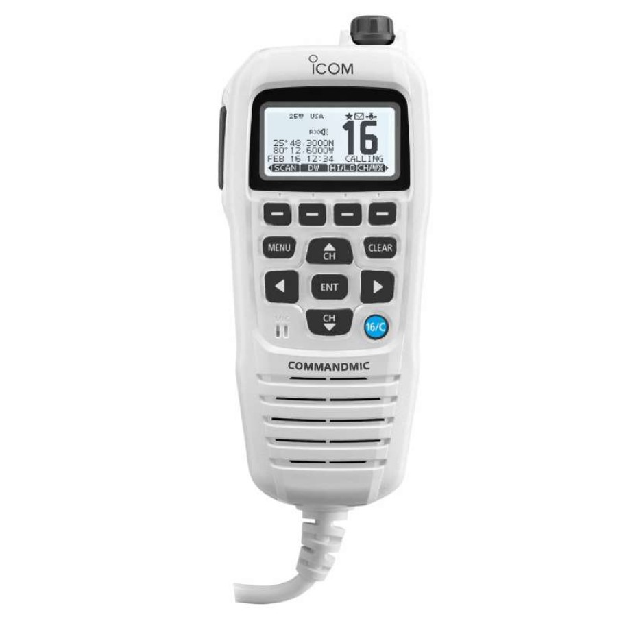 Electronics & Navigation * | Icom External Vhf Microphones Commandmic Iv Microphone, White